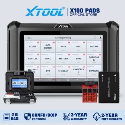 XTOOL X100 PADS V2.0 IMMO Key Programming Full System OBD2 Diagnostic TOOL FCA