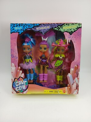 (Set Of 3) Cave Club Dolls Tella  Raoralai Fernessa Prehistoric Kids Fashions **