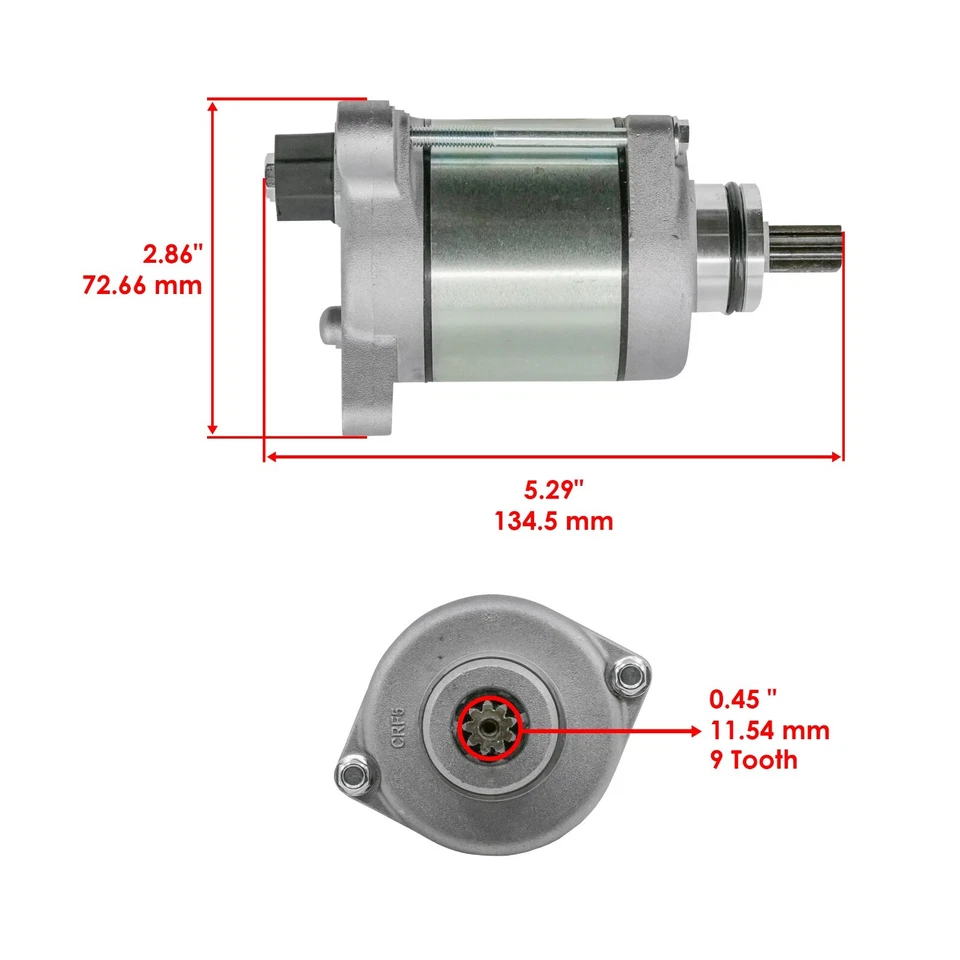 Motor de arranque Caltric para motocicleta Honda CRF450R 2019-2025 - Imagem 2 de 4