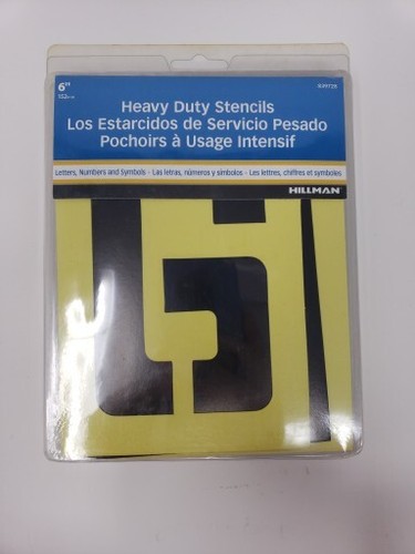 Hillman 839728 Yellow Heavy Duty Reusable Stencil Kit 6 in. Lot of 5 SEE DESCRIP - Afbeelding 3 van 4