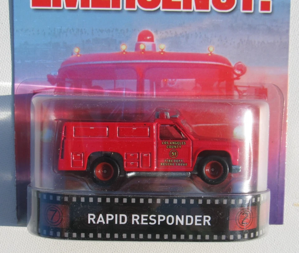 HOT WHEELS 2014 RETRO ENTERTAINMENT EMERGENCY! LOS AC 51 FIRE DEPT RESCUE SQUAD - Image 2 of 4