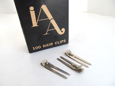Vtg Hair Clips Lot Aluminum Clipettes 100 Box Lady Ellen Hairdresser 1960s H1