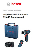 BOSCH GSR 12V-15 TRAPANO AVVITATORE BATTERIA 2 BATTERIE 12V x 2,0 Ah VALIGETTA