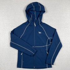 Black Dog Jacket Kids 10/12 Blue Full Zip Hoodie Windbreaker Casual School Puppy