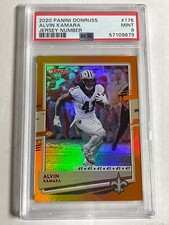 2020 Donruss  FOIL ALVIN KAMARA ORANGE JERSEY NUMBER /41 SP SAINTS HOLO PSA 9