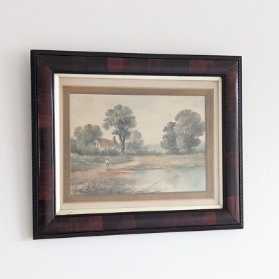 Potters Bar Aquarell Gemälde, signiert V. Merritt (geb. 1850), antike Kunst