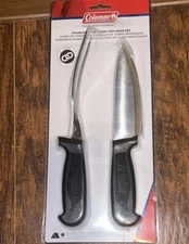 Coleman Stainless Steel Fork & Knife Set Meat Carving Utensil Set Heat Resistant