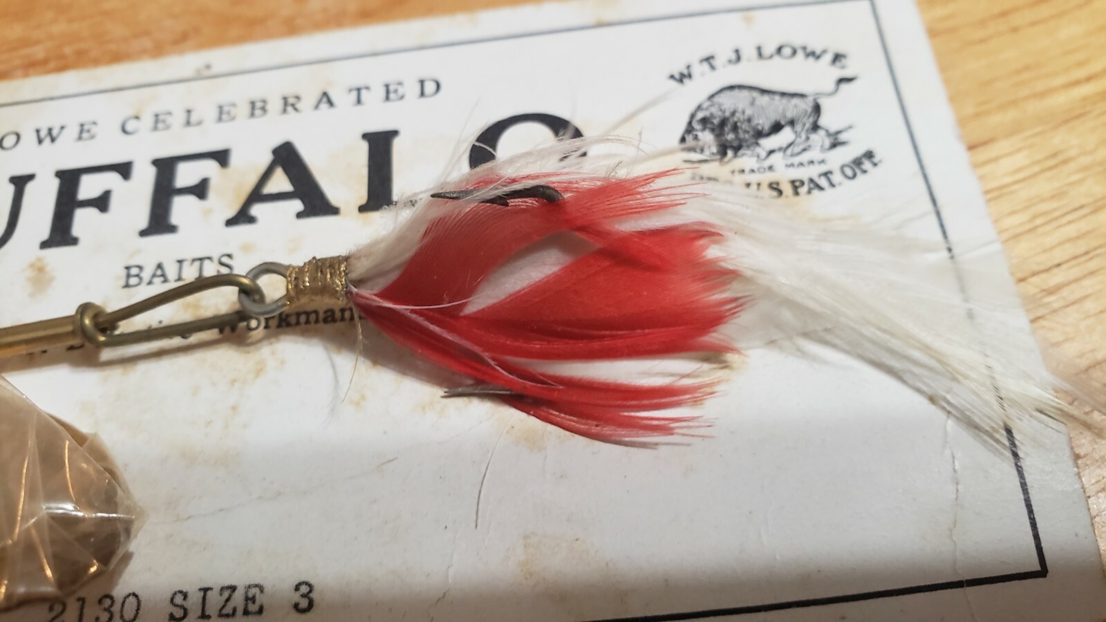 WTJ Lowe Celebrated New Vintage BUFFALO Baits NO. 2130 Sz 3 made in USA spinner