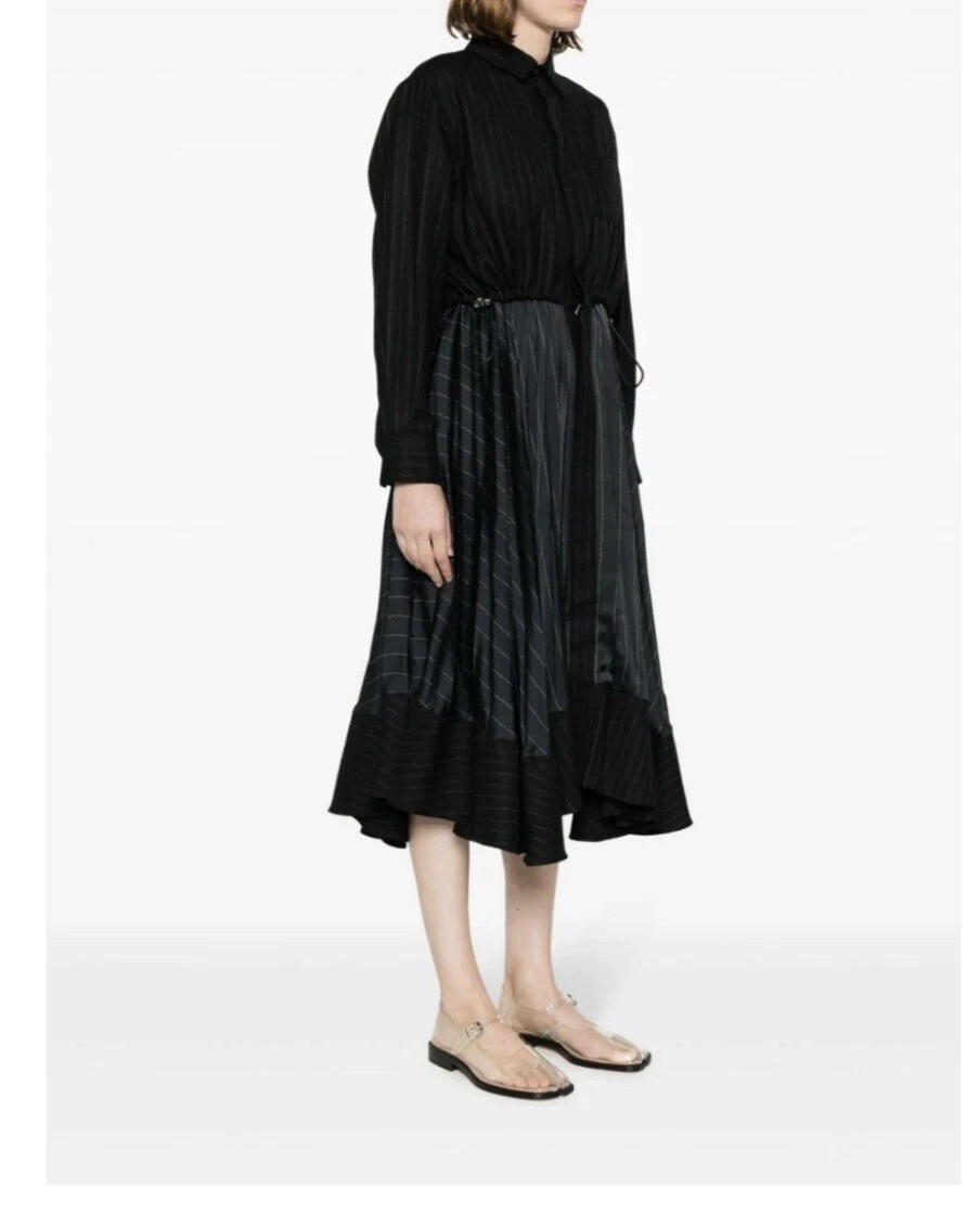 Abito midi gessato a strati Sacai taglia 4 htf