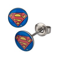 Superman Symbol Earring Dc Comics Stud Earrings on sale Superman Symbol Earring Dc Comics Stud Earrings on sale