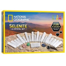 National Geographic Selenite Crystal Set - 2 lbs of Bulk Selenite Wands & 5 P...