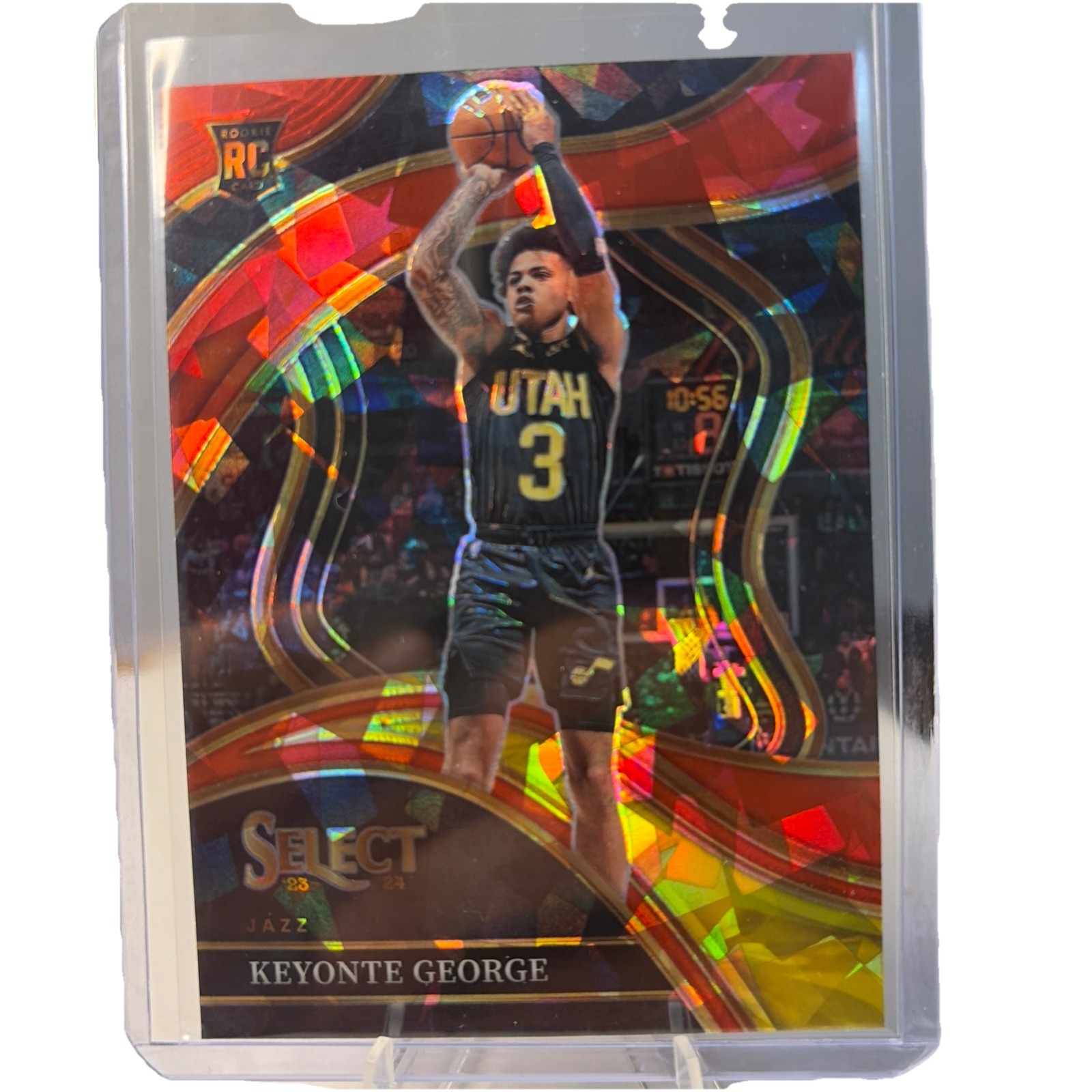 2023-24 Panini Select - Courtside Keyonte George #295 Red Cracked Ice Prizm (RC)
