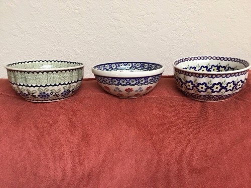 Manufaktura Boleslawcu Polish Pottery Lot/3 Cereal Bowls - Bild 4 von 7