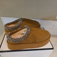Steve Madden Selden Chestnut Suede Clog Slippers Lined Comfort Women's 8.5