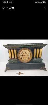 Antique Seth Thomas 6 Column Adamantine Mantle Clock - Not Running