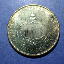 Confederate States of America Half Dollar White Metal Token