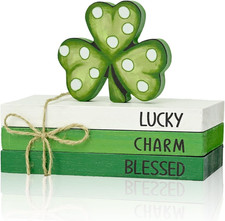 St. Patrick's Day Wooden Decor Blocks - Lucky Charm Shamrock Shelf Sign