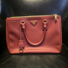 Prada Saffiano Lux Satchel/Top Handle Bag Red with Gold Hardware