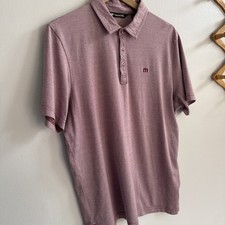 Travis Mathew Golf Polo Shirt In Heathered Burgundy Men  s Sz L Short Sleeve