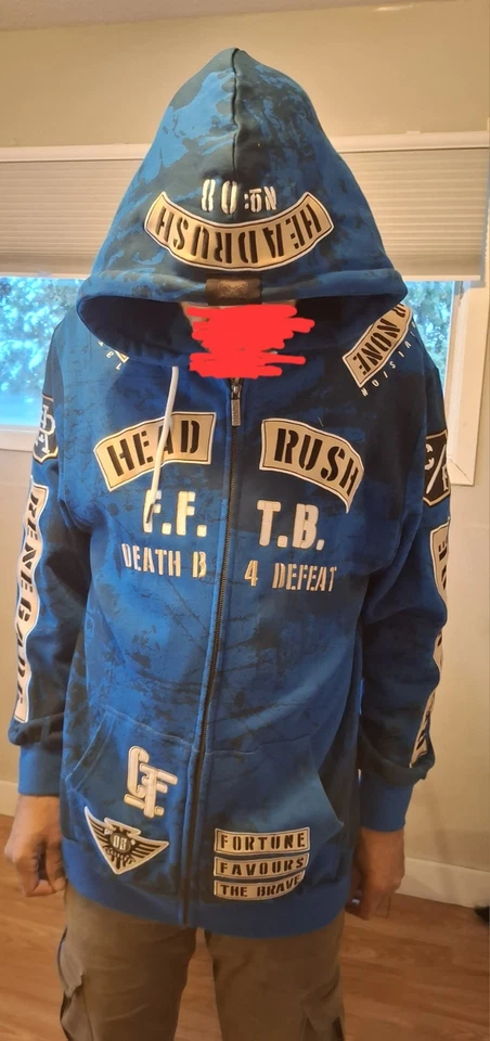 HEADRUSH BIKER HOMBRE SUDADERA CON CAPUCHA TALLA L COLOR AZUL Foto 2 de 4