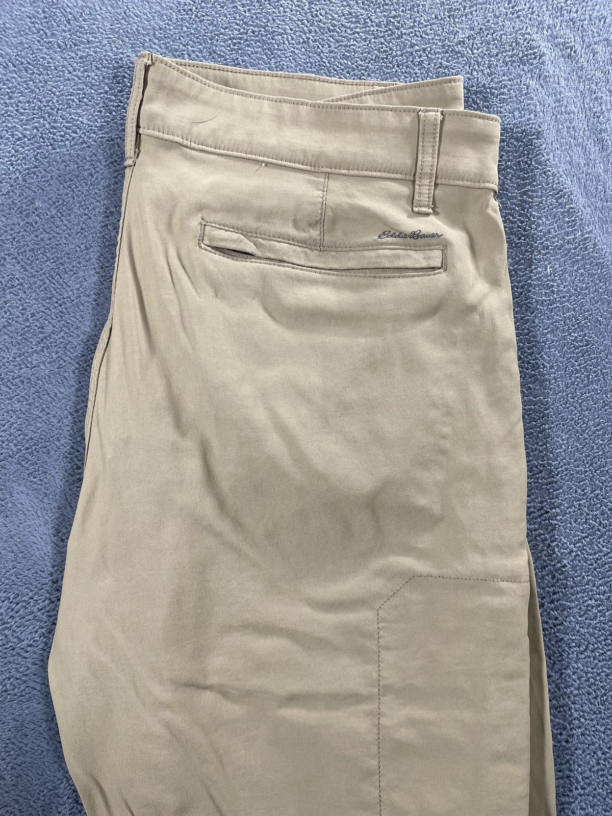 Eddie Bauer Travex Pants Mens 34x30 Beige Lightweight Stretch Travel Chino Golf