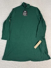 Reformation Sweater Dress Womens 2XS Green Turtleneck Long Sleeve Mini Shift