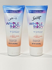 Secret Whole Body Deodorant Aluminum Free Peach Vanilla Blossom 3oz Lot of 2