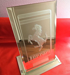 Ferrari × CORNES Prancing Horse Glass Stand Mirror Vintage Rare