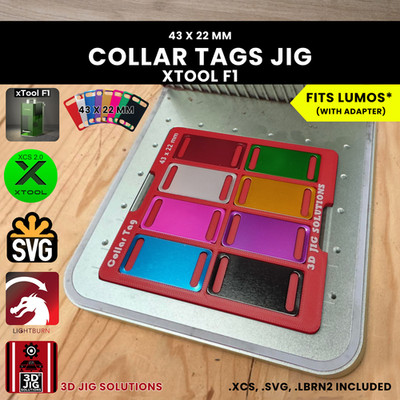 xTool F1 Slide-On Collar Tag Jig | Laser Engraving Template
