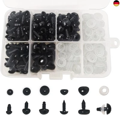 FANGZIDM 151 Stück Sicherheitsaugen und Sicherheitsnasen mit Unterlegscheiben 6-10mm