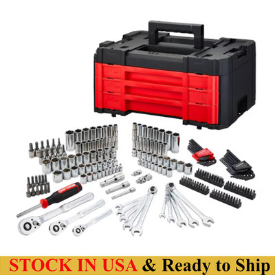 CRAFTSMAN 242-Piece Standard SAE and Metric Polished Chrome Mechanics Tool Set
