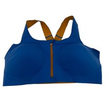 Brooks Blue Dare Zip Front 2.0 DriLayer Sports Bra Size 40DD/E