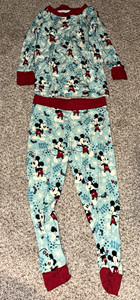 Little Sleepies Disney Mickey Christmas 12-18M Viscose Bamboo 2pc Long Sleeve PJ