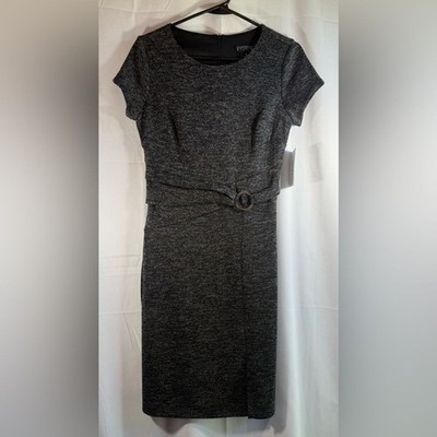 Enfocus Studio Charcoal Heather Midi Dress Size 6 NWT