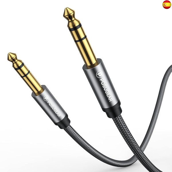 POSUGEAR Cable Jack 6.3 Estereo 2M, Profesional Cable Audio Jack 6.35mm a