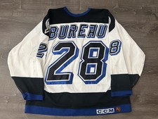 1993/1994 Game Worn Tampa Bay Lightning NHL Hockey Jersey Marc Bureau #28