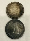 1967 & 1963 HEAVY TONED Canadian 80% Silver Half Dollar Junk 50 cent piece $1FV