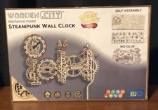 Steampunk Wooden Clock Kit - 3D Puzzles for Adults - Hobbies Mechanical Model