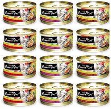 Fussie Cat Premium Grain Free Canned Cat Food, 3 Flavor Variety - (12) 2.82oz Ca