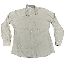 Yves Saint Laurent Men Tan Wrinkle Resistant Dress Shirt Button Up 16.5 34/35 L