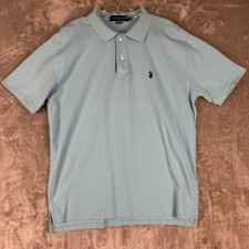 U.S. Polo Assn Mens Light Blue Short Sleeve Polo Shirt Embroidered Logo XL