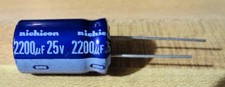 25EA NOS BULK Electrolytic ELKO Capacitor Nichicon 2200uf 25V Radial