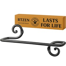RTZEN Matte Black Hand Towel Holder for Bathroom - Handcrafted Farmhouse Wrought