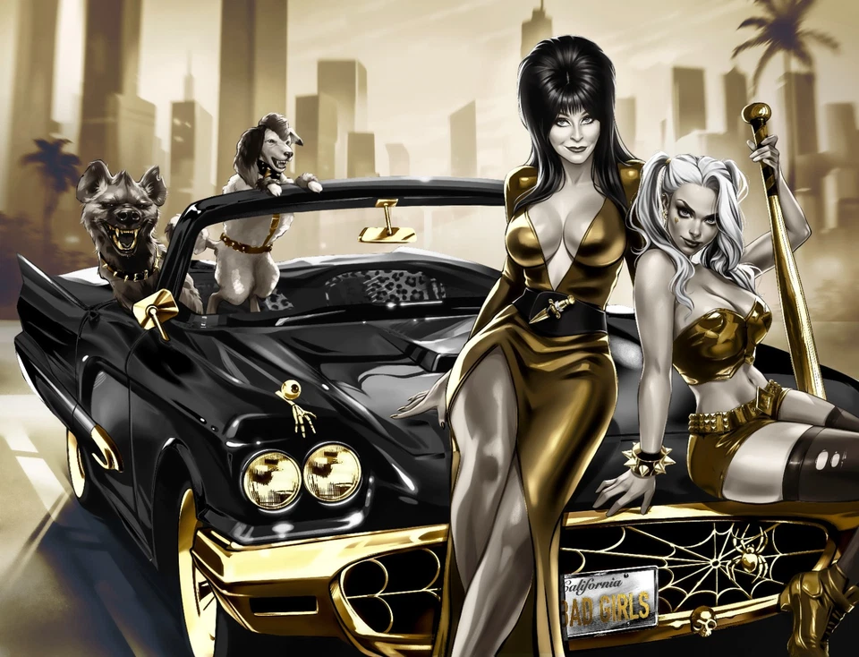 HARLEY QUINN X ELVIRA #1 - KATYA SINYUKHINA COVER B WRAPAROUND NYCC 2025 - Image 2 of 4