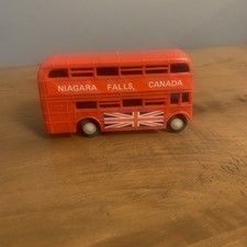 Vtg Double Decker Friction Powered red london bus Works Good With Box.