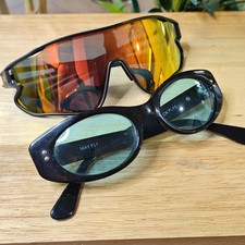 Lot 2 Kids Youth Sunglasses Duco Sports Shield  Black Flys Mayfly Oval Black