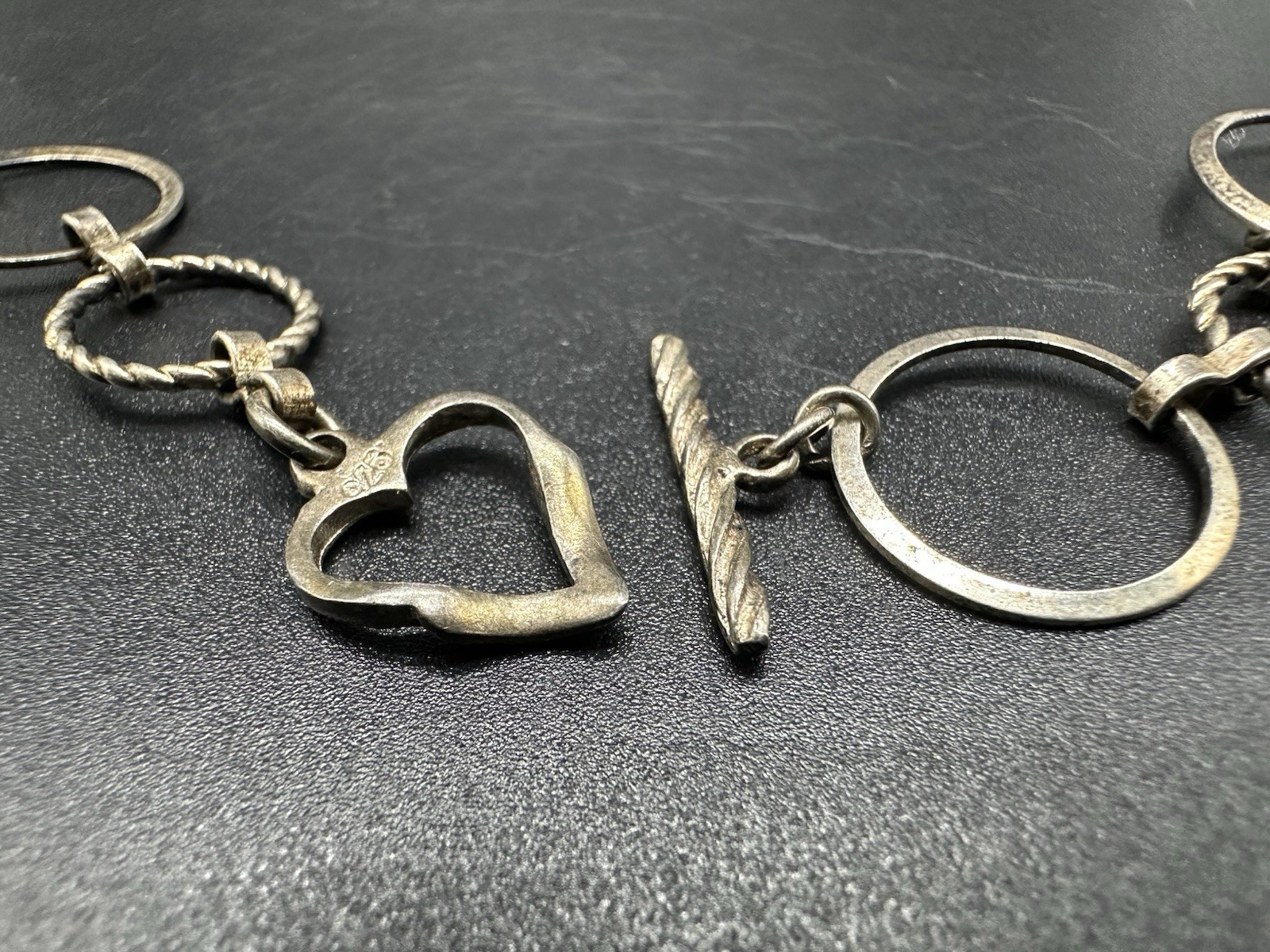 Hammered Sterling Silver Ring Loop Statement Neck… - image 5