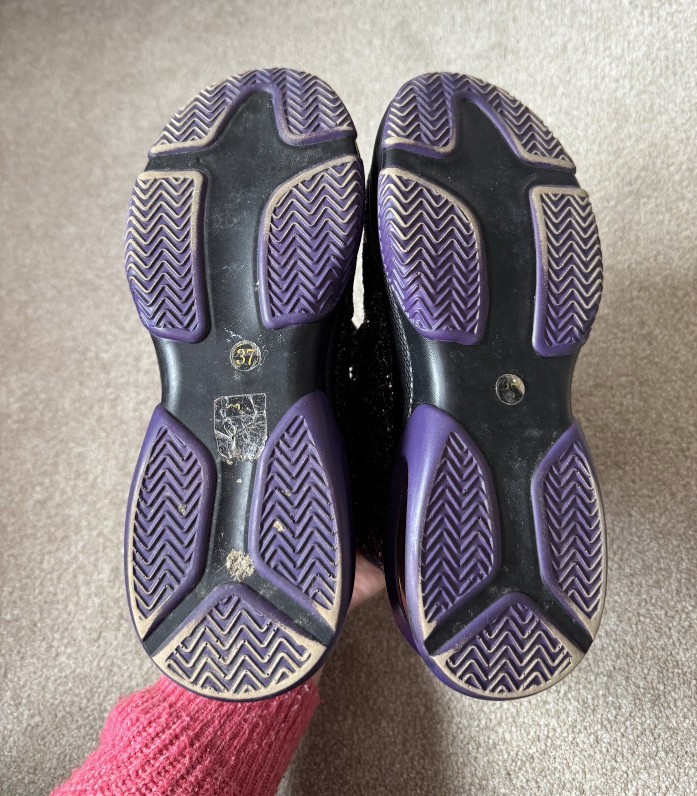 Irregular Choice Black Glitter Platform Trainers.… - image 6