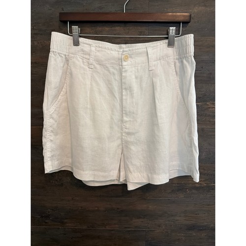 Madewell White 100% Linen Pleated High Rise Shorts NL290 Size 10