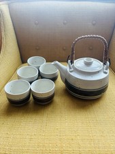 Vintage OTAGIRI Japan Tea Set Teapot  5 Cups - Stoneware
